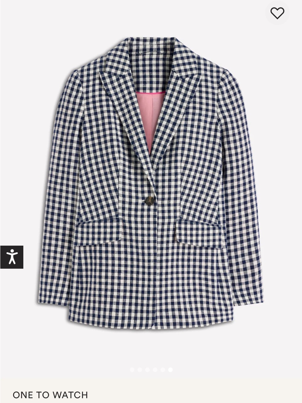 NWT Boden Woodbridge Linen Blazer
Navy, Ivory Gingham